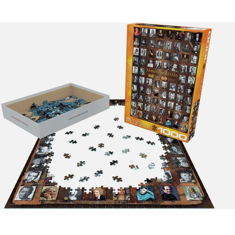 EuroGraphics Famous Writers 1000‎ Piece Puzzle 26.5 in X 19..25 in - Sealed